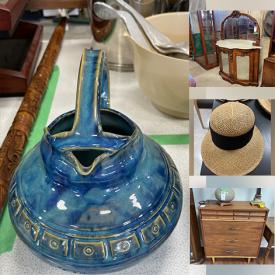 MaxSold Auction: This online auction features an antique dresser, wardrobe, wooden chest, roll-top desk, coffee tables, China cabinets, vintage glasses, kitchenware, humidifier, costume jewelry, lamps, figurines, prints, guitars and much more!
