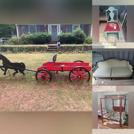 MaxSold Auction: This online auction features items such as a Wooden Horse, Wood Wagon, Museum Posters, Wood Shelf, Wood Clock, Chinese Chest, Coffee Table, Vintage Sofa, Nightstand, Wall Art, Rugs, Weed Wacker, Wingback Chair, Wood Headboard, Eastlake Settee and much more!