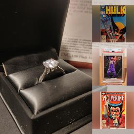 MaxSold Auction: This online auction features gold ring, ladies stamped bracelet, trading cards, sports jerseys, DC and Marvel comics, action figurines and much more.