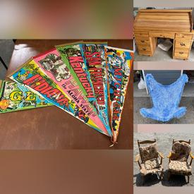 MaxSold Auction: This online auction features vintage pennants, roll-top desk, vintage golf clubs, carnival glass, vintage drafting table, sports equipment, children’s furniture, vintage lamps, antique books, power tools, small kitchen appliances, games, puzzles and much more!