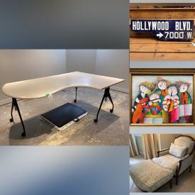 MaxSold Auction: This online auction features velvet bench, brass wall sconces, brass floor lamp, mink coat, drum cymbal, swivel tub chair and ottoman. Also includes desk lamp, sewing cabinet, chandelier, queen bed, sterling jewelry lot, plaid blanket, drum pad, bar stools, corner desk, and wall art. Includes decorative mirror, queen bed, Samsung monitor, collection of CD’s, pink dollhouse, linens, Xbox360 games, Vinyl records, dresser and console and much more!