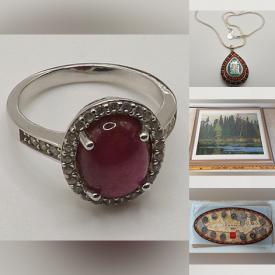 MaxSold Auction: This online auction features jewelry, artworks, Ruby ring, lamp, collectibles, vintage suitcase, Millennium coin set, vintage telephone, books, oil canvas, golf collection, Keirstead\'s  Canada book, ceramic ware and much more!