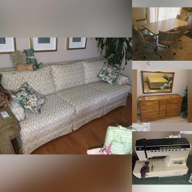 MaxSold Auction: This online auction features furniture such as upholstered chair and ottoman, end table, 3-seater sofa, recliner loveseat, coffee and end table set, dining table with chairs, four drawer dresser, twin bed with rail, maple desk, dresser with mirror, bookshelf and work table. Also includes small appliances such as a slow cooker and electric frying pan, shelf and canes, cameras and binoculars, cutlery chest, table linens, table lamps, Royal Daulton figurines, glass bowls, mugs and teapots, table and foot stool and garden figurines and much more!