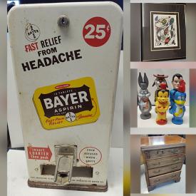 MaxSold Auction: This online auction features Royal Doulton, Fender amp, home decor, vintage toys, power tools, vintage board games, Diamondback bicycle, Roomba vacuum, framed wall art, vintage phonograph, wooden dresser, antique buffet, musical instruments, LP records, costume jewelry and much more!