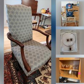 MaxSold Auction: This online auction features framed wall art, Spode, Royal Doulton, crystal ware, furniture such as patio sets, nesting tables, armchairs, Henredon side table, and Ethan Allen sideboard, serving ware, area rugs, CDs, lamps, sterling jewelry and much more!
