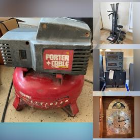 MaxSold Auction: This online auction features silverplate, grandfather clock, furniture such as wooden tables, rolling shelving units, vintage desk, entertainment cabinet and sleeper sofa, power tools, small kitchen appliances, glassware, lighting, exercise equipment, home health equipment, GPX stereo, and much more!