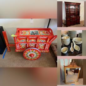 MaxSold Auction: This online auction features a coffee table, dresser, buffet cabinet, armoire, file cabinet, arch bookcase, costume jewelry, glassware, decor, mirror, maps, sewing machine, wall art, office supplies, patio set, garden tools and much more!