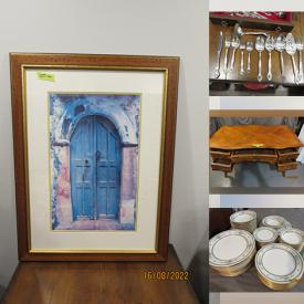 MaxSold Auction: This online auction features scanners, tennis rackets, Noritake china, French Provincial desk, fret saws, hand tools, door handles and locks, vintage smoothing planes, ceramic tiles, electric wall sconces, CDs, seasonal decor, stainless steel cutlery, sandals, wall art and much more!