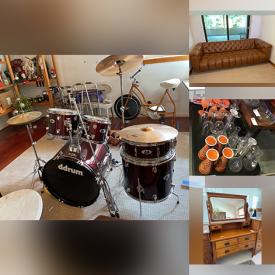 MaxSold Auction: This online auction features DDRUM drum set, antique chandelier, furniture such as wooden armoires, sofa, executive desk, side tables and buffets, lamps, yard tools, dishware, costume jewelry and much more!