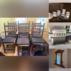 MaxSold Auction: This online auction features items such as  Dining Chairs, Bedspreads, Teacups, Silver Plate, Vintage Glass, china, Pottery, Mirror, rocker, Wardrobe, Camera, rug and much more!