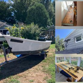 MaxSold Auction: This online auction features fishing boat with trailer, framed artwork, grandmother clock, furniture such as entertainment unit, drop leaf table, vintage dresser, antique oak rocking chair, and vintage dining table, lamps, home decor, stemware, fishing gear and much more!