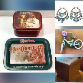 MaxSold Auction: This online auction features vintage tins, new bedding, cosmetics and skincare, children’s bicycles, vintage jewelry, Sony speakers, photography equipment and much more!