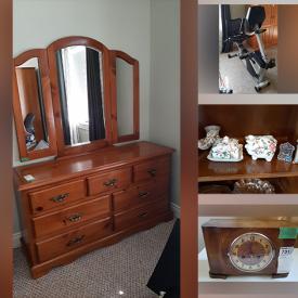 MaxSold Auction: This online auction features a patio set, corner table, hutch, vintage cabinet, coffee table, dresser, armoire, floor lamp, exercise equipment, cleaning supplies, tools and much more!