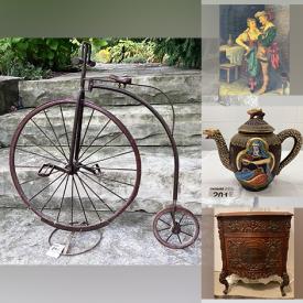 MaxSold Auction: This online auction features exercise equipment, Paul Jenkins abstract prints, golf clubs, vintage brass bed, antique copper kettle, power tools, Swarovski figurine, garden gnome, snowboard, art glass, printer, small kitchen appliances, vinyl albums, women’s shearling coat, carousel horse, toys, snowblower, Robert Bateman prints and much more!