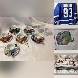 MaxSold Auction: This online auction features Imari plate, wine accessories, teacup/saucer sets, baby & toddler supplies, depression glass, signed & unsigned hockey jerseys, TV, bedding, camping gear, toys, table lamps, lawnmower, The Beatles collectibles, sports equipment, patio furniture, table hockey game, A J Casson prints, perfume bottle, NIB horizontal window blinds, toy BBQ grill, ice cream & grocery stands, faux floral arrangements and much more!