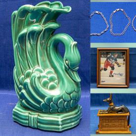 MaxSold Auction: This online auction features NHL collectibles, Murano art glass, vintage Quebec pottery, Wedgwood, Royal Doulton, pewter ware, silver plate, 925 silver bracelets, 10k gold charm bracelet and much more!