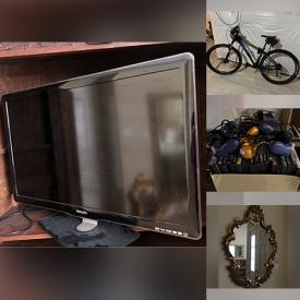 MaxSold Auction: This online auction features various items such as table, lamps, wall art, mirrors, dresser, vanity, stools, desk,  chair, sideboard, tv, blu ray player, bookcase, file cabinet, sofa, rug, faux plants, nightstands, bedding, ottomans, antique wardrobes, flower plots, jig saw, drill, hardware, bench, books, games, toolsand much more!