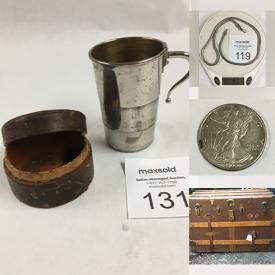 MaxSold Auction: This online auction features WWII ephemera, coin collections, original artwork, cookware, pottery, vintage tools,  fishing equipment, golf clubs, steamer trunk, sterling silver jewelry, and much more!