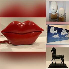 MaxSold Auction: This online auction features items such as vintage, bowls, paintings, plaster sculptures, glass vases, small trays, brass tables, Urn lamps, mirror planter, footstool, teapots and much more!