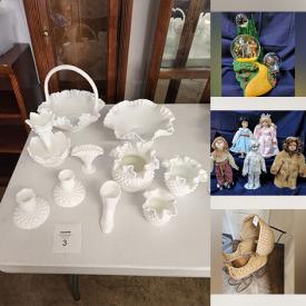 MaxSold Auction: This online auction features a curio cabinet, coffee table, jewelry chest, Lego table, antique singer sewing machine, mini fridge, pitcher and bowl, vintage Fenton milk white, lamps and much more!