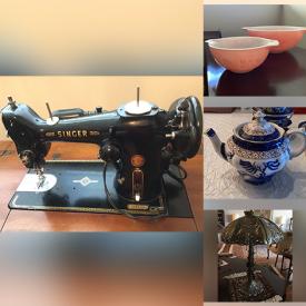 MaxSold Auction: This online auction features vintage Corningware, Mikasa, Royal Doulton, Wedgwood, vintage Peppler’s dresser with mirror, Bombay and Co tables,  loveseat, Tiffany-style lamps and much more!