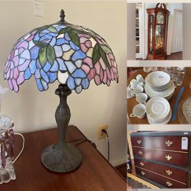 MaxSold Auction: This online auction features an antique game table, coffee table, silverware, grill, iced tea maker, Grandfather clock, mirror, lamps, framed art, air conditioner, yard tools and much more!