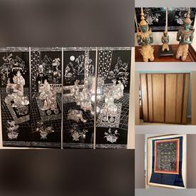 MaxSold Auction: This online auction features mother of pearl triptych, bronze sculptures, international decor, furniture such as MCM Danish credenza, teak hi-fi cabinet and leather armchair, vinyl records, CDs, Persian carpets, original paintings, refrigerator, freezer, stereo equipment and much more!