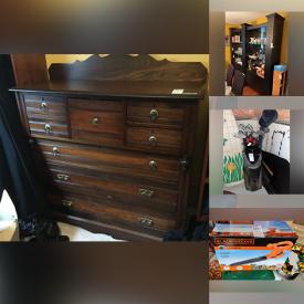 MaxSold Auction: This online auction features a vintage chest, desk, dresser and mirror, game chair, nightstand, kitchenware, coffee maker, beverage fountain, roaster, lamps, wardrobe, BBQ grill, electric bike, tools and much more!