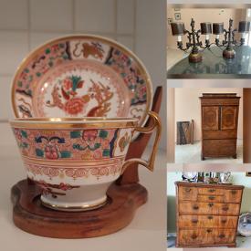 MaxSold Auction: This online auction features signed prints, framed oil paintings, fine china, silver plate, antique lamps, antique Turkish rugs, furniture such as coffee table, secretary desk, cabinets, side chairs and antique French work table, Bose headphones and much more!