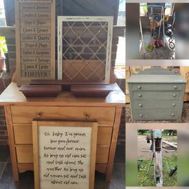 MaxSold Auction: This online auction features an antique washstand, vintage sideboard, corner hutch, antique dresser, bistro set, mirror, vintage floor lamp, aquarium, golf sets, antique hand tools and much more!