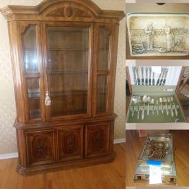 MaxSold Auction: This online auction features items like display cabinets, lamps, coffee tables, wood shelves, figurines, books, silverware, dish sets, candle holders, platter trays, and much more!