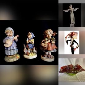 MaxSold Auction: This online auction features vintage alabaster figurines, Goebel Hummels, Llardó figurines, Royal Doulton figurines, anniversary clock, music boxes, Willow Tree, Matryoshka Nesting Dolls, display plates, vintage Geisha doll, art glass, mantle clocks, teapots, cookie jar, souvenir spoons, vintage Wade figurines, wraps, tapestries, nutcrackers, statement necklaces, brooches, cocktail rings, porcelain dolls, small kitchen appliances, antique books, DVDs, Blu-Ray, vinyl records, Monarchy collectibles, Crucifixes, vintage electric guitar, garden statues and much more!