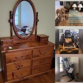 MaxSold Auction: This online auction features a glass sofa table, dresser & mirror, armoire, pasta maker, bread maker, panini press, vintage bicycle, security camera system, trimmer tools, treadmill, power washer, trimmer tools and much more!