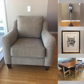 MaxSold Auction: This online auction features items such as a TV stand, Control Receiver, DVD Player, speakers, vacuum,  office chair, DVDs, CDs, bed frame, Can Opener, iron, Night Tables and much more!