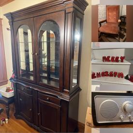 MaxSold Auction: This online auction features Antique Rocking Chair, Tables,  Humidifier, Christmas decor, sewing machine, armoire, Bed fans, ceramic deer figurine, Nut Cracker, Women\'s clothing and shoes, National Geographic books, loveseat, journals, magazines, books, puzzles and much more!