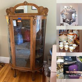 MaxSold Auction: This online auction features furniture such as a curio cabinet, chairs, tables, bed frame, entertainment center, chairs, desk, work table, server and others, rugs, accessories, books, clothing, linens, luggage, lamps, home health aids, knitting supplies, weights, decor, Christmas decor, office supplies, TV and other electronics, jewelry, kitchenware, small kitchen appliances, wall art, hand tools, croquet set, plant stands, andirons, car bike racks, Weber grill, guitar and amplifier, Staffordshire, Wedgwood and other china, cameras, Hummels, mirrors, vintage Grundig typewriter, beer steins and much more!