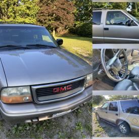 MaxSold Auction: 2003 GMC JIMMY Beige 4dr, 6 cylinder, 4x4. Fully loaded, automatic transmission, sunroof, heated seats, stereo, remote starter, trailer hitch, original manual, factory tint rear windows. Clean used vehicle package report329, 684km.