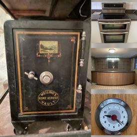 MaxSold Auction: This online auction features Meilinks Antique Home Deposit Vault, Oven and Range, dishwasher, Vintage Electric range, fireplace, Vintage MCM Bar, bookshelf, Vintage vanity, chandelier, drapery, utility sink, kitchen cabinets, wood vent, etched mirror and much more