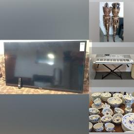 MaxSold Auction: This online auction features crystal ware, 50” Toshiba TV, silverplate, fine china, furniture such as leather recliners, rattan sofa, night tables, armchairs, dressers,  vintage desk and wooden tables, area rugs, lamps, luggage, Yamaha keyboard, glassware, framed artwork and much more!