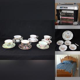 MaxSold Auction: This online auction features a rocking chair, China Royal Osborne, Royal Doulton, lamp, chandelier, waterfall pump, wood carpentry tools, Pet Lodge Chow Hound pet feeder, table saw and much more!