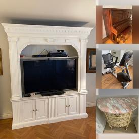 MaxSold Auction: This online auction features a bookcase, marble top table, piano, exercise bike, mirror, silverware, electric floor mop, radiator, cat toy tree, generator and much more!