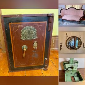 MaxSold Auction: This online auction features furniture such as a Malsch home care bed, bedside table, armoire, armchairs, antique safe and more, Royal Albert cups, brooch, postcards, Japanese woodcut, Staffordshire pottery, porcelain dolls, plaques, books, Bagatelle game, Elna sewing machine, antique mirror, antique leather law books, Yamaha DVD/CD player and much more!