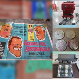 MaxSold Auction: This online auction features Canadian coins, Burroughs antique adding machine, Singer sewing machine, LP records, Jason placemats, Vintage dolls, glassware, Vintage model train tracks, magnifying glass, brass urn,  VHS tapes, CDs, TV, Royal Albert fine china, Vintage table lamp, assorted stuffies, collectible tins, books, ceramic vase, assorted sheet music, DVDs, kitchen electronics, Limoges china, MCM Mel mac plates, board games, die-cast vehicle, High-end cookbooks, Vintage toys, pottery, Espresso machine, candle stands, posters and much more.