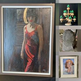 MaxSold Auction: This online auction features signed paintings, Juhava candle holder, antique bronze helmet, antique table lamp, small kitchen appliances, new book series, teak side table and much more!