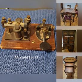 MaxSold Auction: This online auction features dining table, chairs, hutch, buffet,  secretary desk, medical aids, Morse Code Telegraph, Barometer, nesting table and much more!