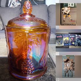 MaxSold Auction: This online auction features sports memorabilia, antique glassware, collector tins, graphic novels, Beanie Babies, Acer laptops, board games, books, DVDs, sports equipment, lamps, Marvel and DC comics, small kitchen appliances, carnival glass, vintage toys and much more!