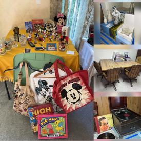 MaxSold Auction: This online auction features Disney collectibles, Mikasa, Lladro, Pyrex, presidential ephemera, crystal ware, furniture such as kitchen table with chairs, entertainment center, and side tables, vinyl records, CDs, vintage victrola and much more!