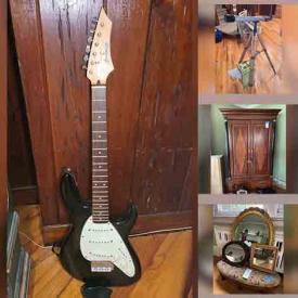 MaxSold Auction: This online auction features Wood Storage Cabinet, Halloween Decorations, Electric Guitar, Chessboard and Books, Heater and Fan, Weed Wacker and Blower, Silver Plate and More, Cutting Boards, Mugs and much more!