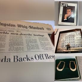 MaxSold Auction: This online auction features stained glass lamp, jewelry, vinyl record, vintage books, vintage sewing table, Halloween masks, English clay pitcher, military history books, children’s books, evening bags, amethyst rock & crystal and much more!