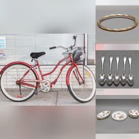 MaxSold Auction: This online auction features vintage beach cruiser bike, sterling silver & gold jewelry, watches, mirror, Asian Mudman figurines, stained glass lamps, Inuit carvings, Baccarat vase, studio pottery, small kitchen appliances, Goebel figurines, teacup/saucer sets, collectors plates, vintage vanity mirrors and much more!